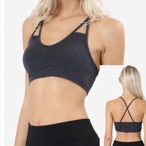 Cut out Strap Criss Cross Back Bralette